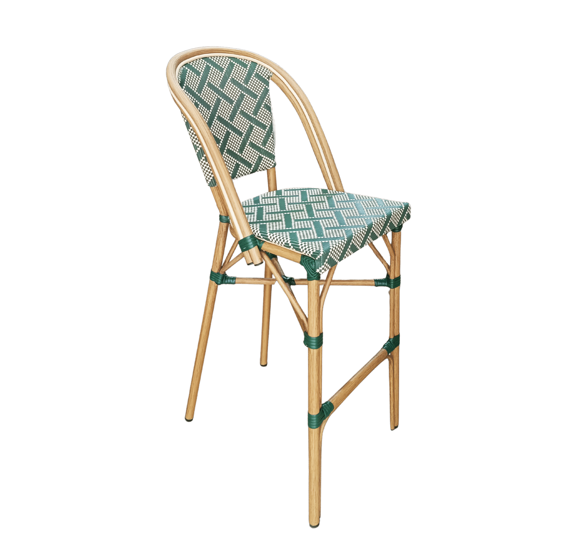 82 TABOURET MADELAINE VERT ET BLANC – Image 1