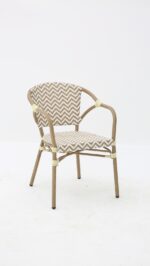 FAUTEUIL MADELAINE BEIGE BLANC