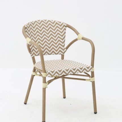FAUTEUIL MADELAINE BEIGE BLANC